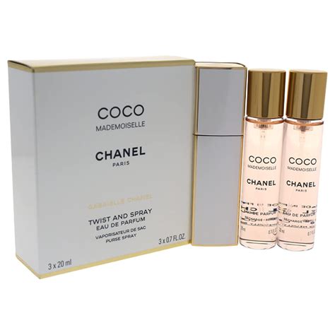 chanel coco mademoiselle twist & spray eau de parfum 3x20ml|Coco Chanel mademoiselle travel size.